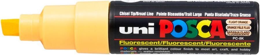 Posca Krijtstift Chalkmarker Universele Marker Uni Marker Fluoriserend Licht Oranje PC-8K 8mm Beitelpunt Large 1 stuk