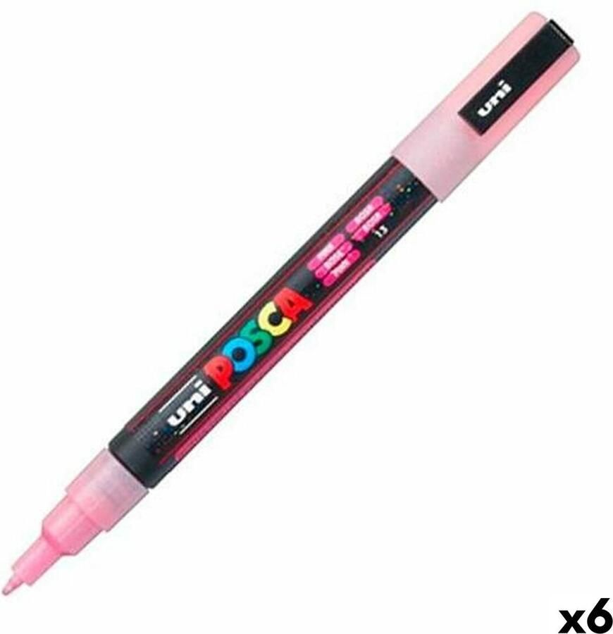 Posca Stiften PC-3M Fine Tip verfstiften Glitter roze 6 stuks