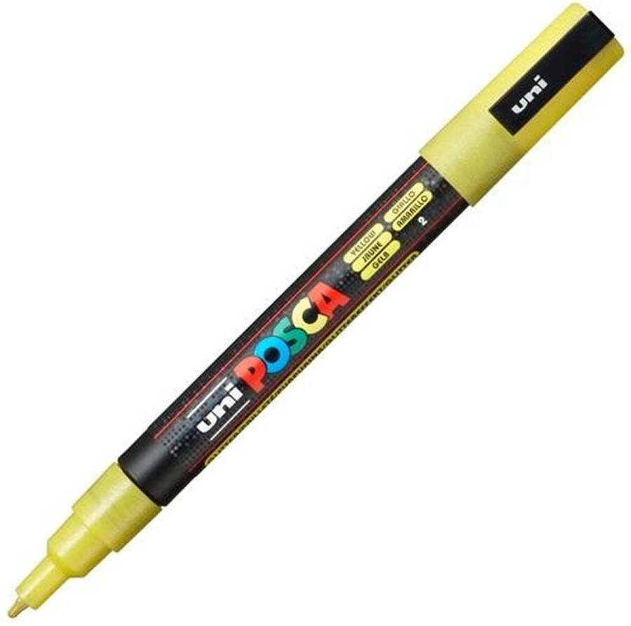 Posca Stiften PC-3M Fine Tip verfstiften Glitter geel 6 stuks
