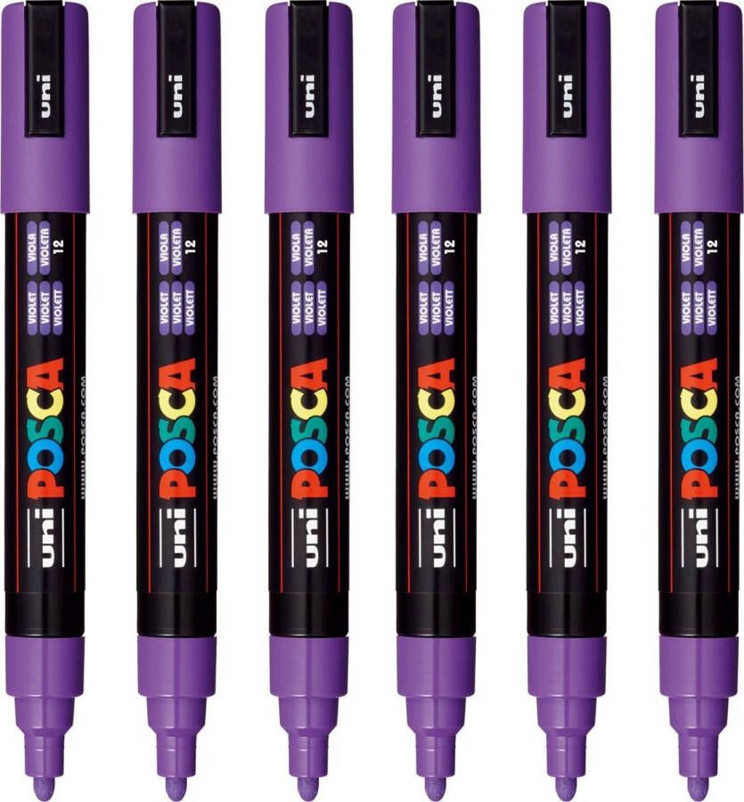 Posca Stiften PC-5M Medium Tip verfstiften Lichtblauw 6 stuks