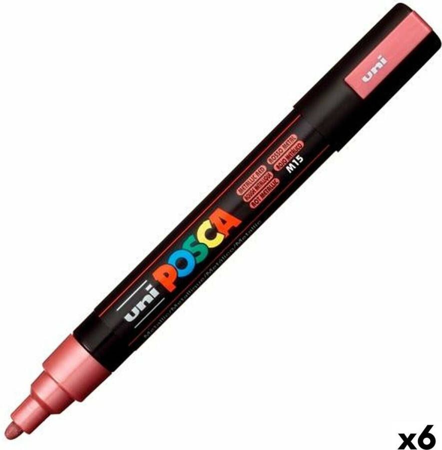Posca Stiften PC-5M Medium Tip verfstiften Metallic rood 6 stuks