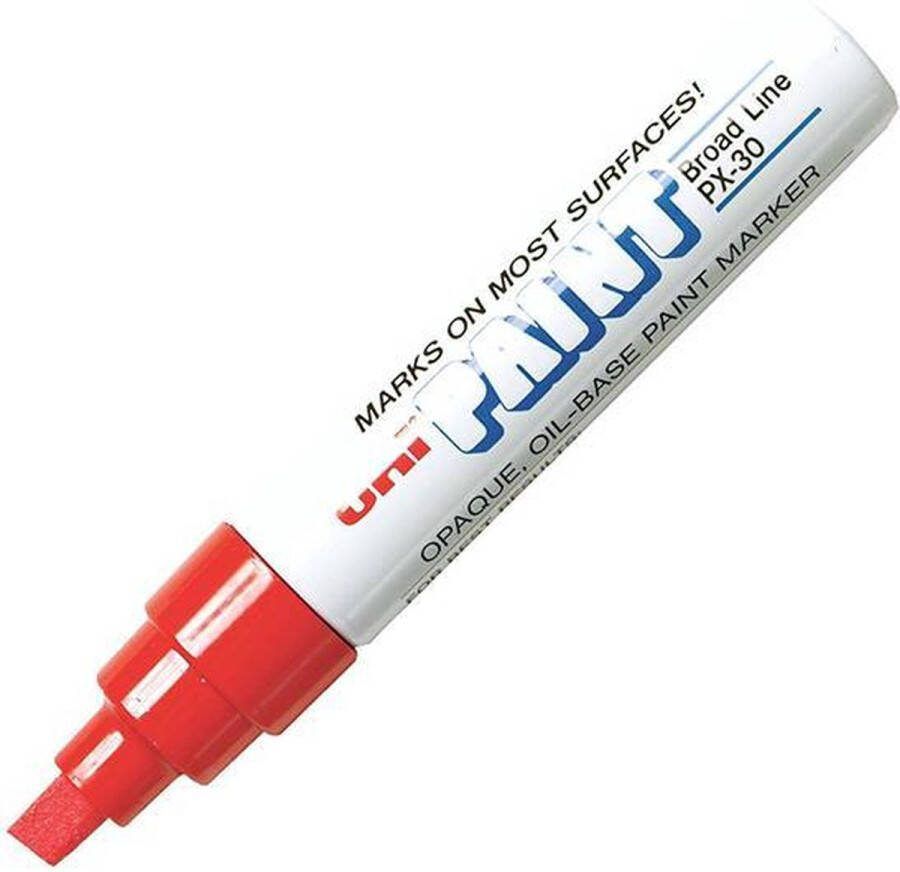 Posca UNI Paint PX-30 Rode Paint Marker 4 8 5 mm beitelpunt Verfstift op oliebasis geschikt voor vele ondergronden zoals; glas papier ceramiek plastic of metaal