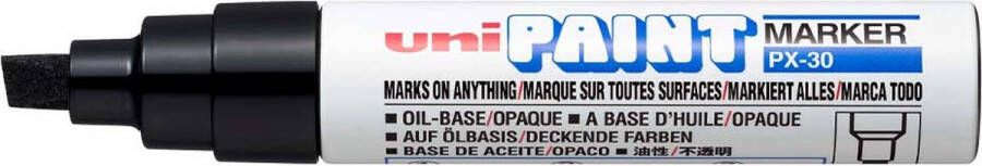 Uni Posca UNI Paint PX-30 Witte Paint Marker 4 8 5 mm beitelpunt Verfstift op oliebasis geschikt voor vele ondergronden zoals; glas papier ceramiek plastic of metaal
