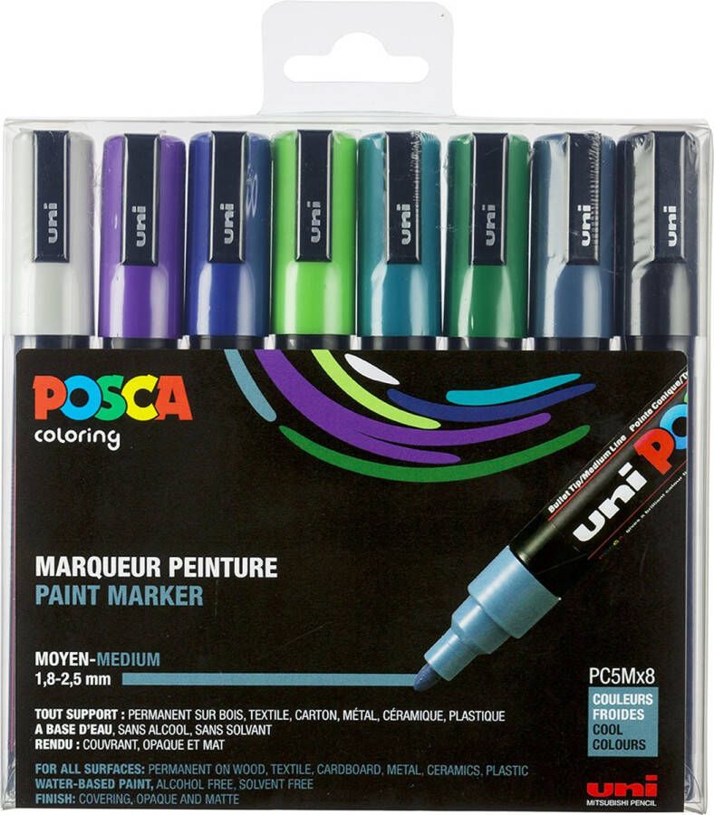 Posca Uni Stiften Cool Colors PC5M 2.5 mm lijn