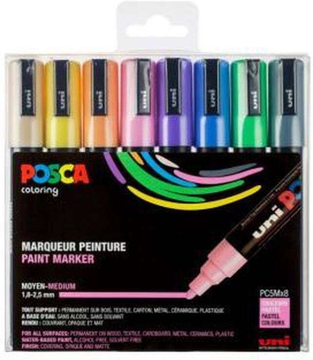Posca Uni Stiften Pastel Colors PC5M 2.5 mm lijn