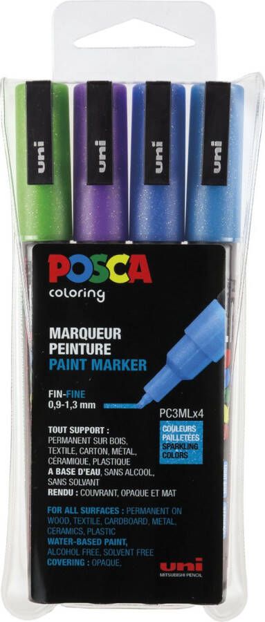 Posca Uni Stiften Sparkling colors PC3ML 0.9-1.3 mm lijn