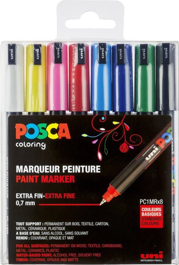 Posca Uni Stiften Standard Colors PC1MR 0.7 mm lijn