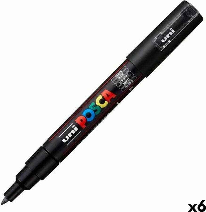 Posca Verfstift PC1MC zwart 1 stuk 6 stuks
