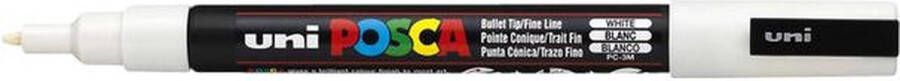 Posca Verfstift PC3M F wit 1 stuk 6 stuks