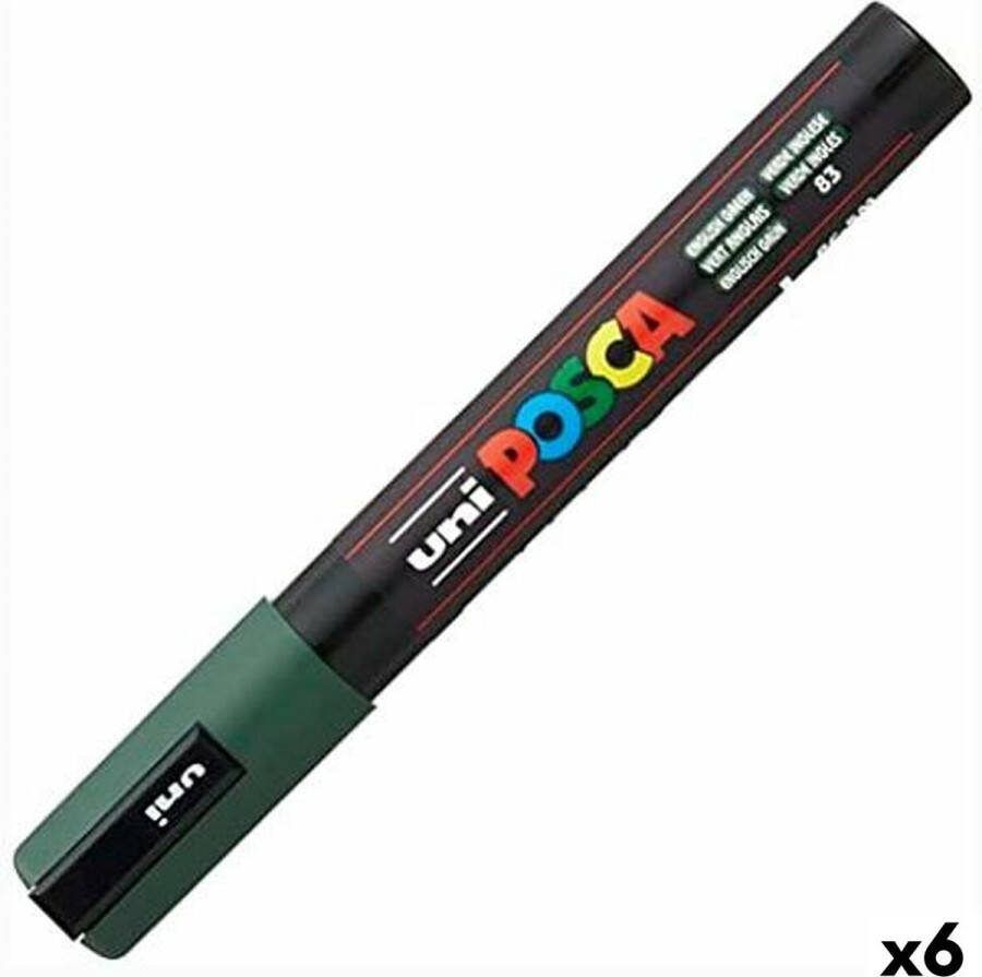 Posca Stiften PC-5M Medium Tip verfstiften Donkergroen 6 stuks