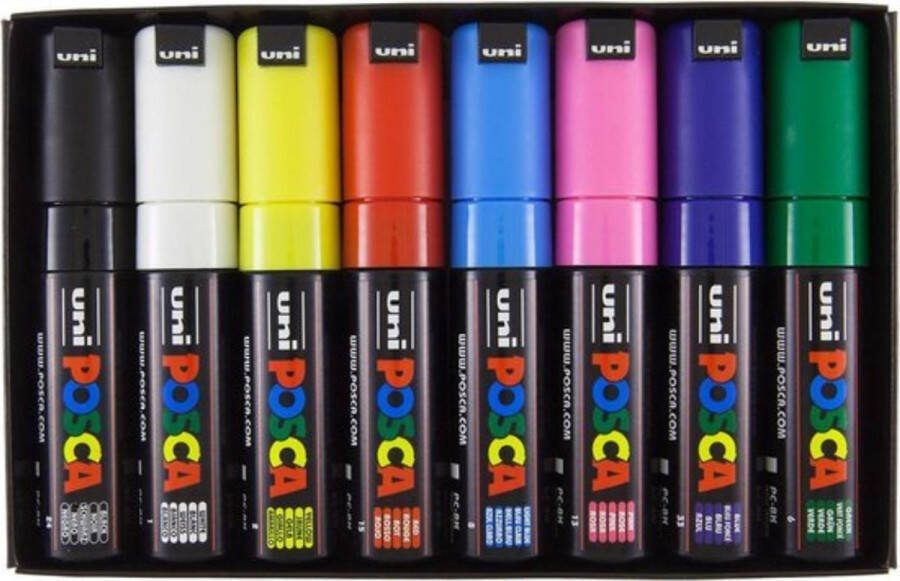 Uni Posca PC-7M Marker set – 8 kleuren