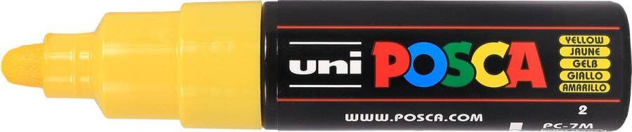 Posca PC-7M Kleur Geel 4.5–5.5 mm Breed Rond Geschikt op vele materialen zoals kunststof hout karton papier glas textiel…
