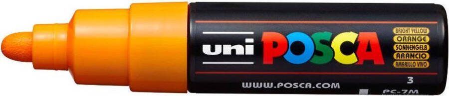 Posca PC-7M Kleur Oranje 4.5–5.5 mm Breed Rond Geschikt op vele materialen zoals kunststof hout karton papier glas textiel…