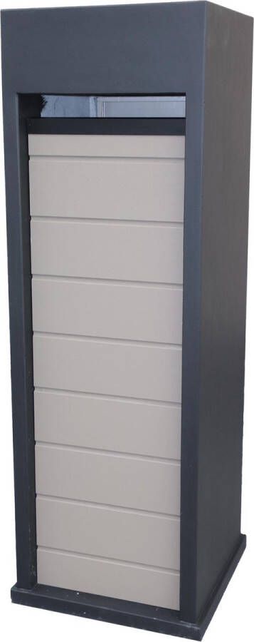 Postboxstore Vrijstaande Brievenbus Cambridge Stripes Cottage Bruin Inclusief Plaatsing Gratis Retour Oude Brievenbus Zwart Ral 9005 en Cottage Bruin
