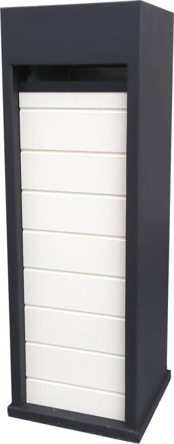 Postboxstore Vrijstaande Brievenbus Cambridge Stripes Pastorijbeige Inclusief Plaatsing Gratis Retour Oude Brievenbus Zwart Ral 9005 en Pastorijbeige