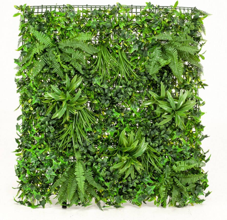 Pot & Vaas Planten Mat UV Groen L100 B100 Greenwall Wallgreen Planten aan Muur Grasmat aan de muur van Plastic Kunsthaag voor in huis Plantenwand Plantwall