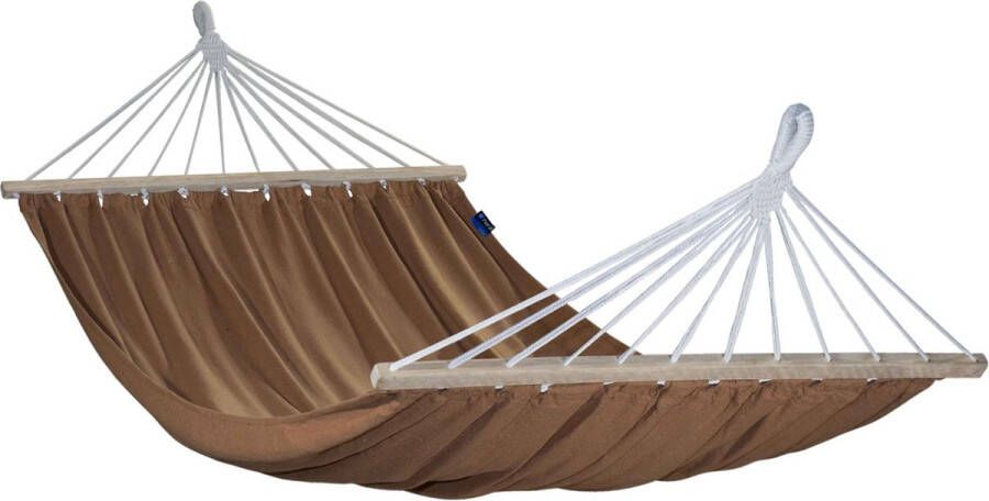 Potenza Hangmat met SPREIDSTOK -(320x160cm.) 2 persoons EXTRA STEVIG UV bestendig Caramel Roma XL