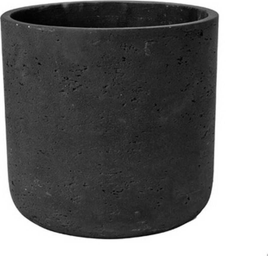 Pottery Pots Charlie XXS Bloempot Vaas H9.9 x Ø10.6 cm Zwart Grijs Washed Ruw Fiberclay