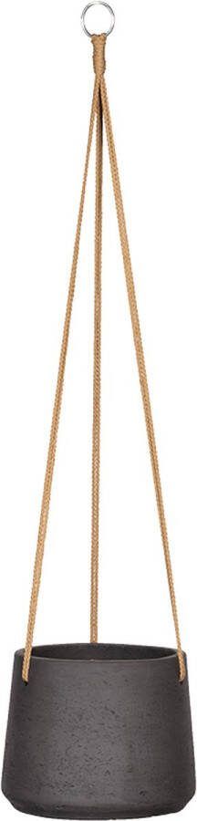 Pottery Pots Bloempot-Hangpot Patt Grijs-Zwart D 16 5 cm H 14 cm (om op te hangen)