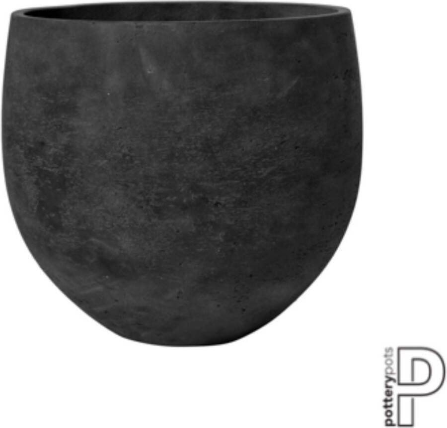 Pottery Pots Bloempot Mini Orb Black washed-Grijs-Zwart D 39 cm H 35 cm