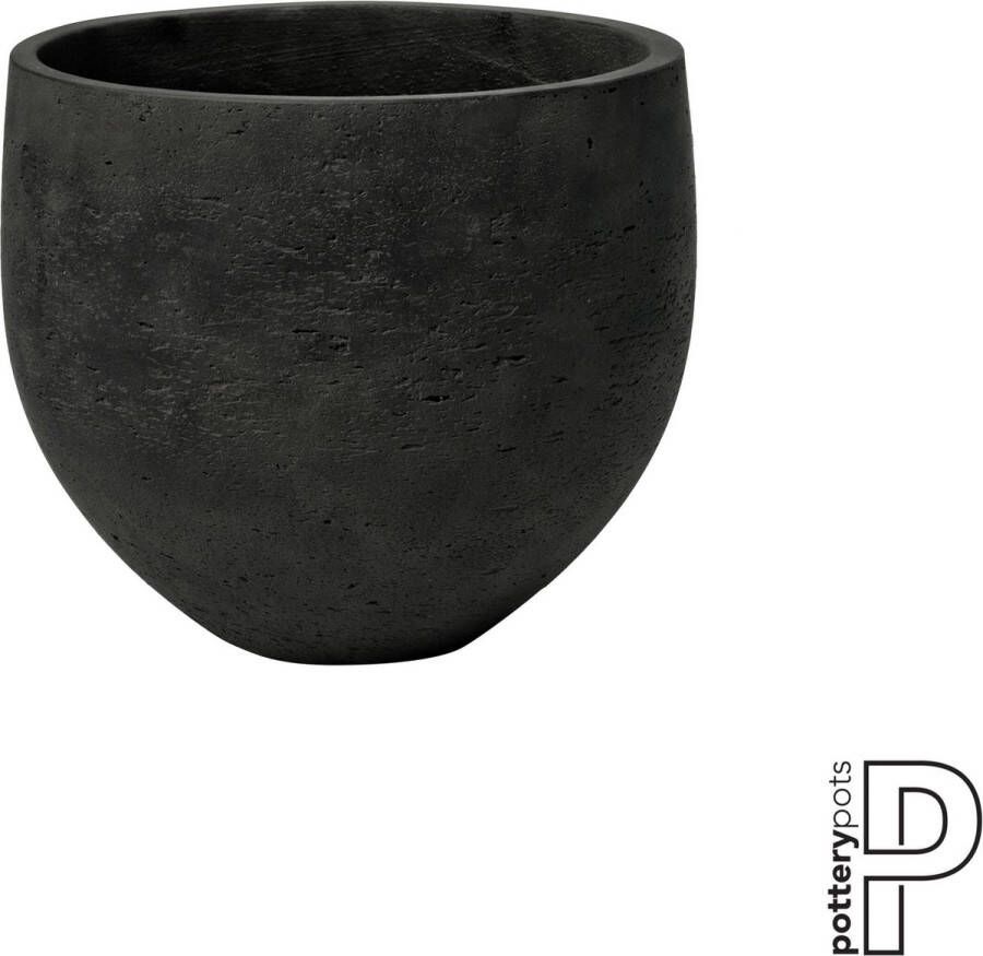 Pottery Pots Bloempot Mini Orb Black washed-Zwart-Grijs D 32 cm H 35 cm
