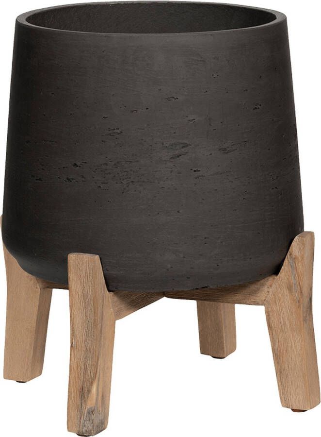 Pottery Pots Bloempot Patt Feet Low Black Washed-Grijs-Zwart D 39.5 cm H 43 cm D opening 28.60 cm