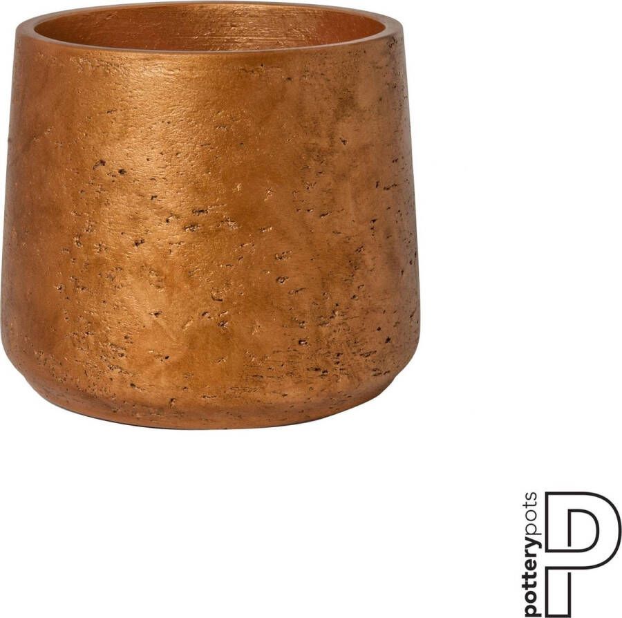 Pottery Pots Bloempot Patt Metalic Copper-Koper D 16 5 cm H 14 cm OPENING Ø 13.2 CM