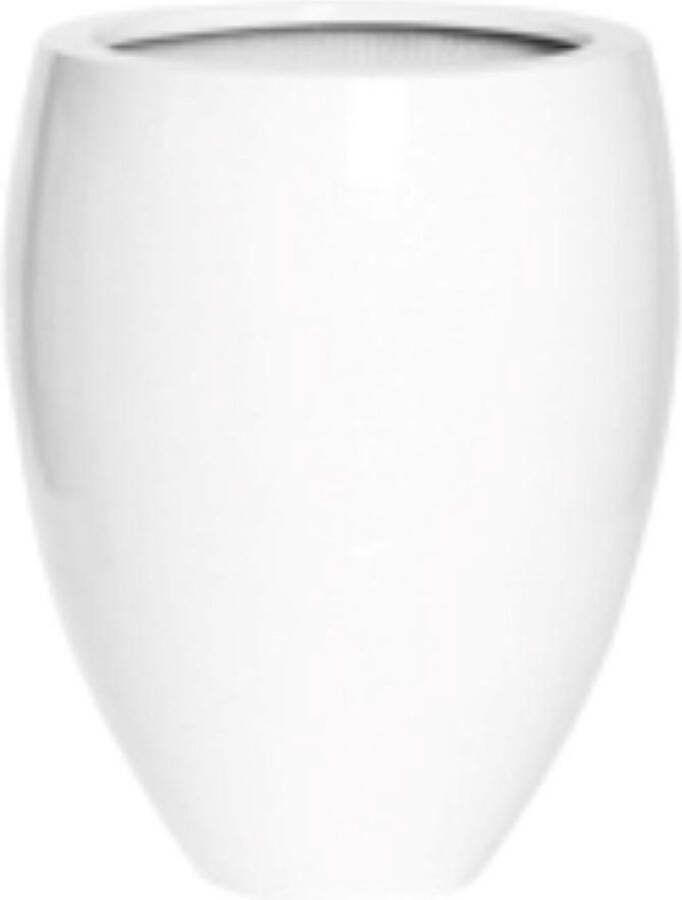 Pottery Pots Bloempot Plantenbak Bond S Glossy Wit Rond Doorsnede 35 cm breedst gemeten Hoogte 45 cm Opening voor de plant 26 cm Maat Voet onder 15 cm