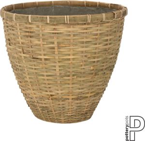 Pottery Pots Bloempot-Plantenbak Cement-Bamboe D 25 cm H 29 cm