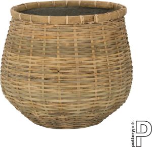 Pottery Pots Bloempot-Plantenbak Cement-Bamboe D 35 cm H 30 cm