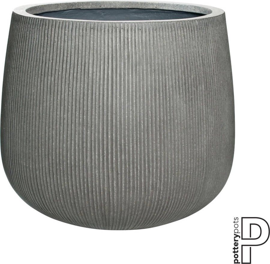 Pottery Pots Bloempot-Plantenbak Pax Geribbeld Grijs D 40.5 cm H 36 cm
