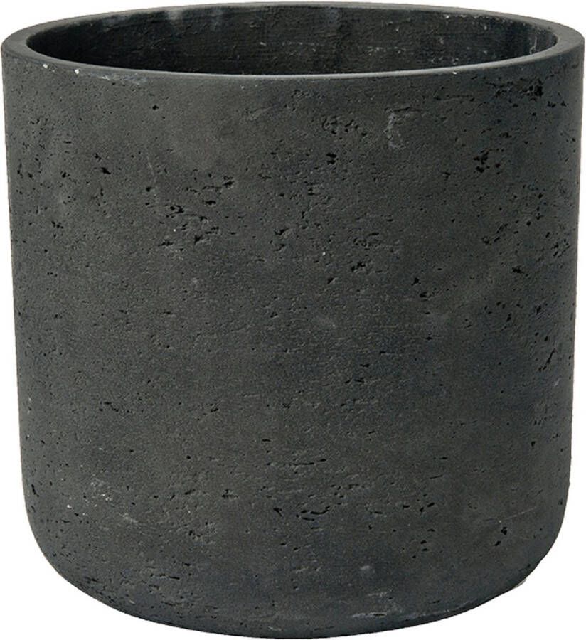 Pottery Pots Charlie XS Bloempot H11.5 x Ø12 cm Zwart Grijs Washed Ruw Fiberclay