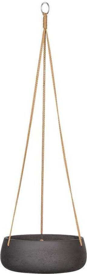 Pottery Pots Hang Bloempot-Hang Plantenschaal Black washed-Grijs-Zwart D 24 cm H 9 cm