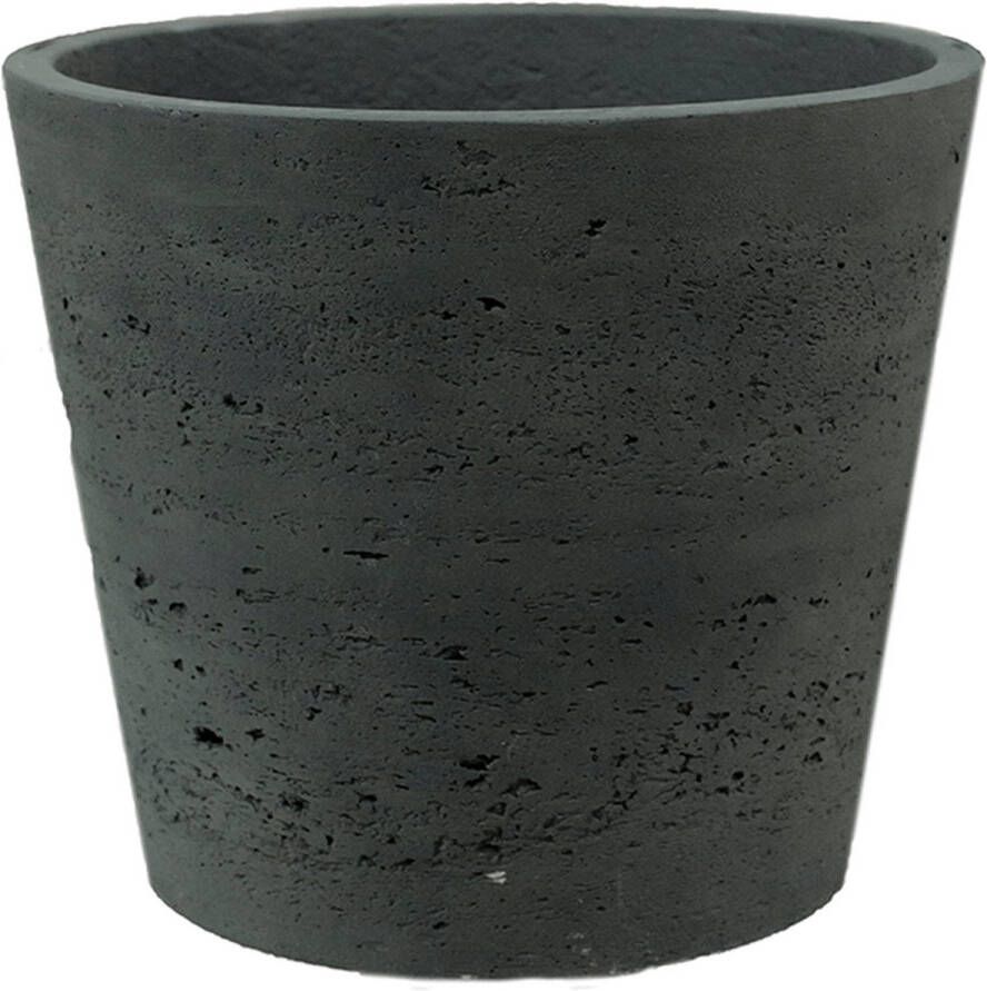 Pottery Pots Mini Bucket L Bloempot Vaas H20 x Ø23 5 cm Zwart Grijs Washed Ruw Fiberclay