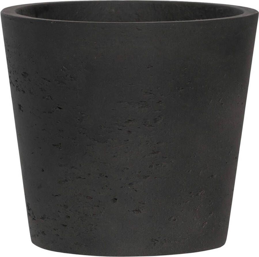 Pottery Pots Mini Bucket XXS Bloempot Vaas H9 x Ø10 5 cm Zwart Grijs Washed Ruw Fiberclay