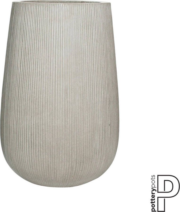 Pottery Pots Plantenbak Patt Geribbeld Licht Grijs D 44 cm H 66 cm
