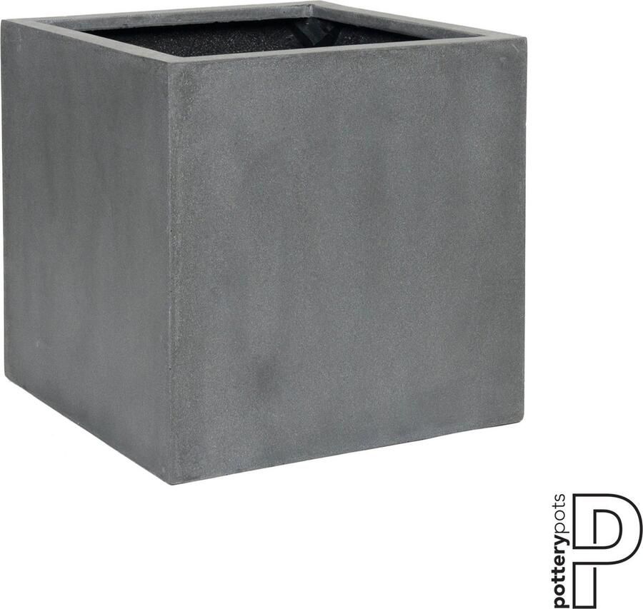 Pottery Pots Naturel Block 60x60x60 cm grijs vierkante plantenbak