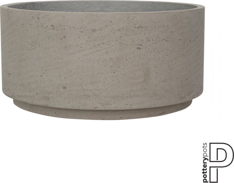 Pottery Pots Rough Eli XS Grey Washed Bloempot Plantenschaal Plantenbak Diameter 24 cm. Plantopening 22 cm Hoogte 10 cm