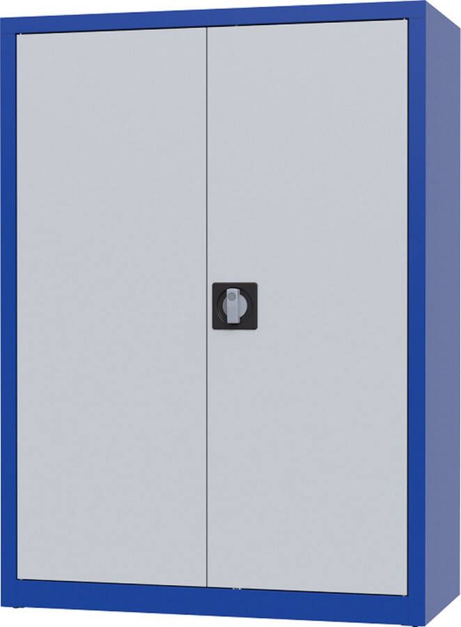 Povag Metalen archiefkast 110x80x38 cm Blauw grijs Met slot draaideurkast kantoorkast garagekast AKP-108
