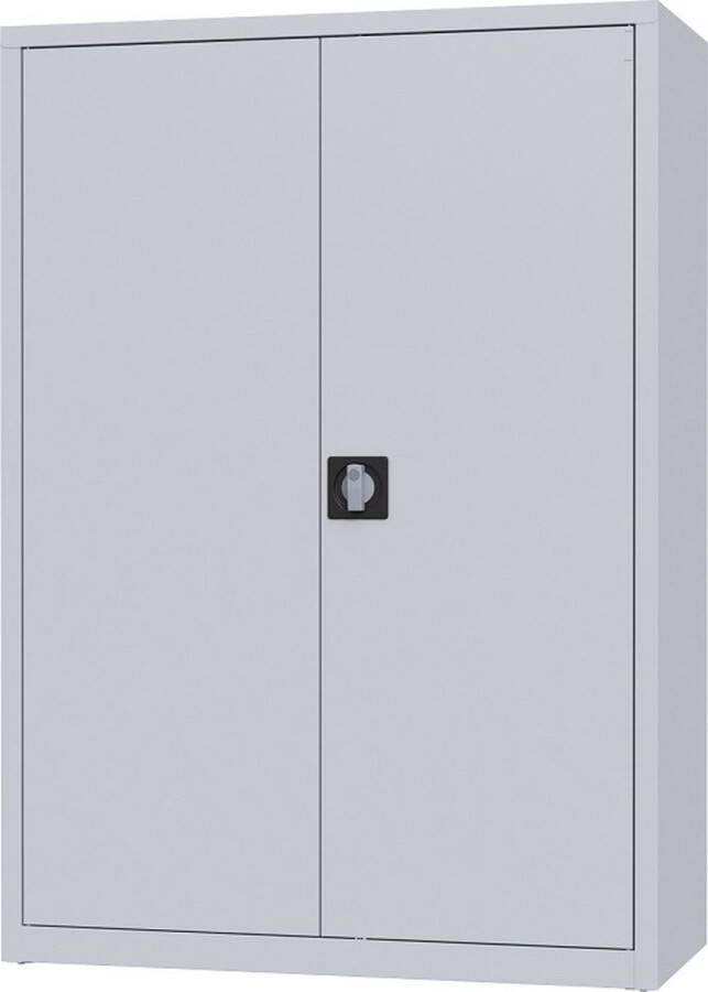 Povag Metalen archiefkast 130x92x42 cm Lichtgrijs Met slot draaideurkast kantoorkast garagekast AKP-107