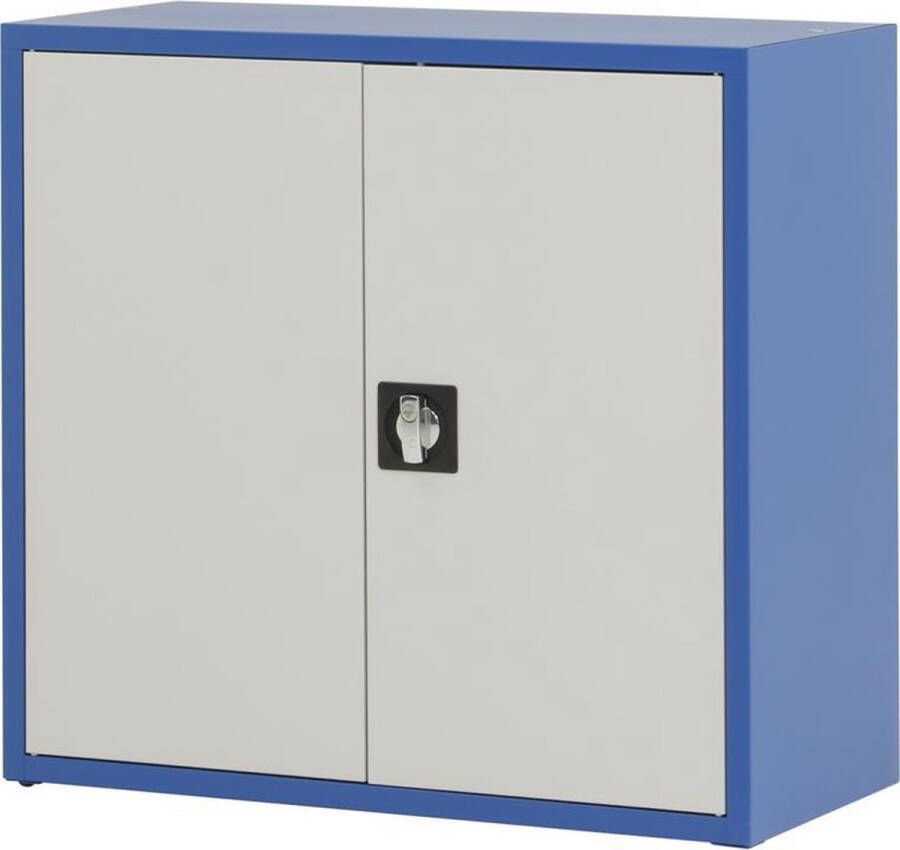 Povag Metalen archiefkast draaideurkast kantoorkast stellingkast opbergkast 75x80x38 cm Blauw grijs AKP-104