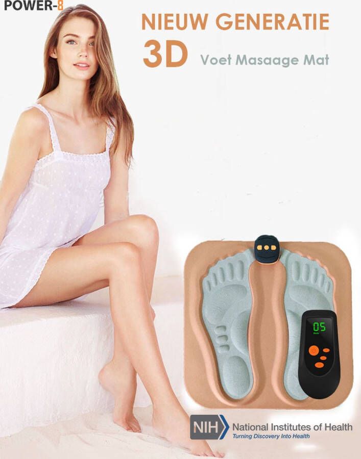 POWER-8 JoyPad Premium 3D Voet Massagemat met afstandsbediening voetmassage Stimuleert bloedsomloop vermindert stress voet massage Apparaat EMS massage helpt bij Ouderdomsklachten massage apparaat voetmassage apparaat Bloedsomloop