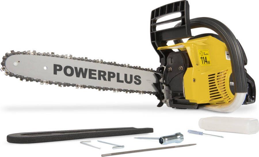 Powerplus Benzine Kettingzaag POWXG10211 Benzine snoeizaag van 37 2 cc 40 cm zaagblad en brandstoftank van 0.3 L tuingereedschap