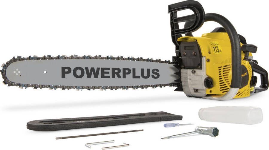 Powerplus Benzine Kettingzaag POWXG10231 Benzine snoeizaag van 50 4 cc 49 5 cm zaagblad en brandstoftank van0.52 L tuingereedschap