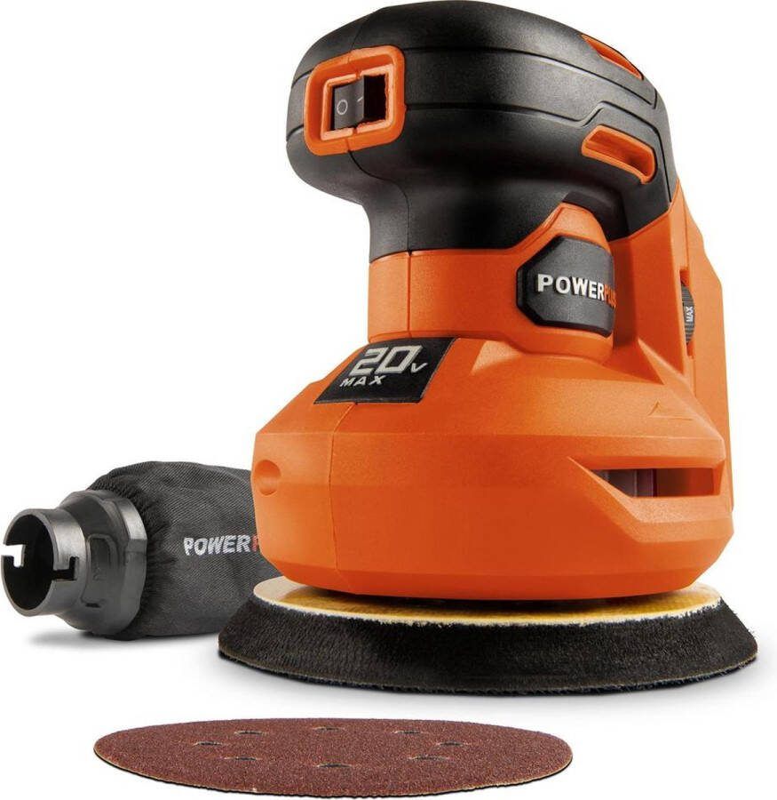 Powerplus Dual Power excentrische accu-schuurmachine POWDP50400 20V schuurpapier ᴓ125mm 24000min-1 zonder accu en lader met 1 acc
