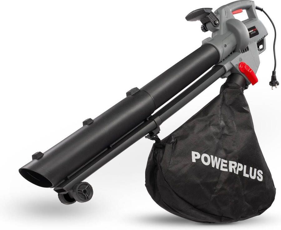 Powerplus Elektrische Bladblazer POWEG9013 Elektrische bladzuiger van 3300 W maximale luchtsnelheid van 270 km h 3 in 1 versnipperen bladezen zuigen met 45 L opvangzak tuingereedschap