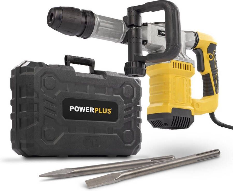 Powerplus elektrische breekhamer POWX11832 1300 W vermogen en 25 J 3800 slagen per minuut sloophamer incl. puntbeitel & platte beitel SDS Max aansluiting