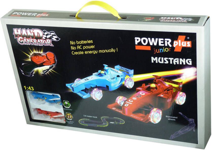POWERplus Mustang Dynamo Racebaan | Energie door middel van dynamo |Duurzaam Educatief Speelgoed | STEM speelgoed