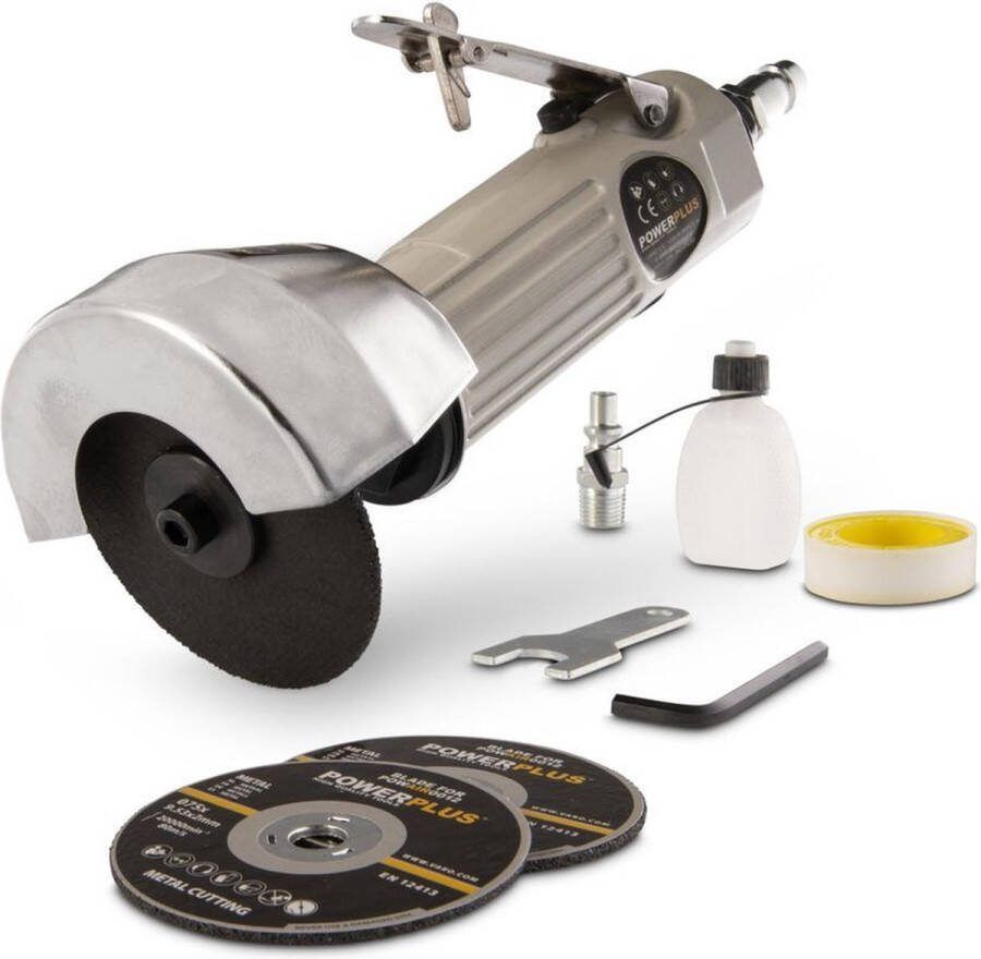 Powerplus POWAIR0012 Pneumatisch slijper Max. druk: 6.2bar Ø75mm Incl. Opbergkoffer en 15 accessoires