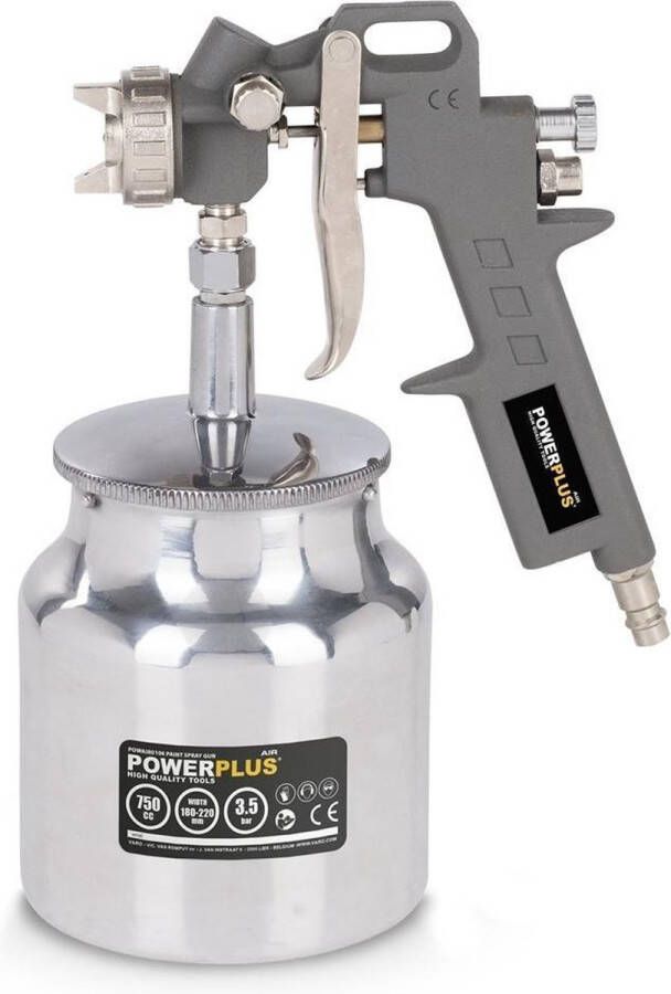 Powerplus POWAIR0106 Pneumatisch verfpistool Verfspuit Max. druk: 4bar 750ml bovenbeker Spuitbreedte 180-220mm
